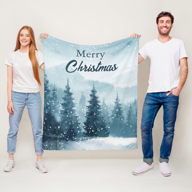 Cobertor De Velo Árvores de Natal Nevadas  (In Situ)