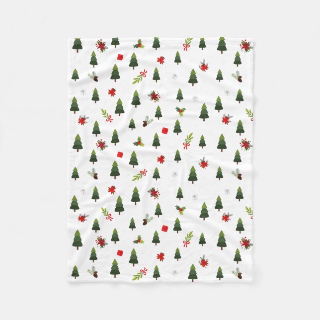 Cobertor De Velo Árvores e Arcos de Natal (Frente)