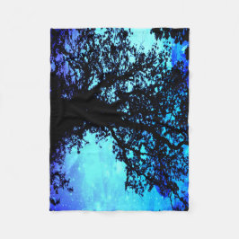 Cobertor De Velo Árvores Negras Turquesa Espaçonete