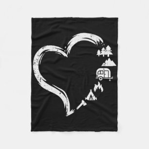 Cobertor De Velo Árvores Rv Van Fogueira Tenda Coração Fofo Amor Ca