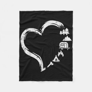 Cobertor De Velo Árvores Rv Van Fogueira Tenda Coração Fofo Amor Ca