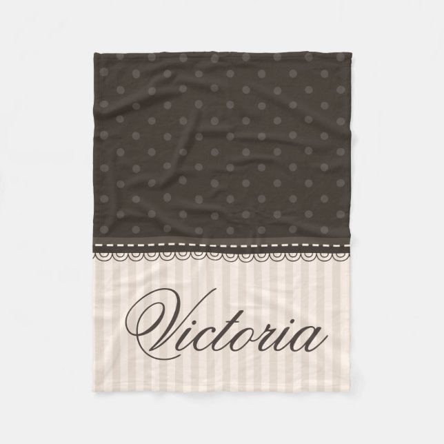 Cobertor De Velo As bolinhas bege de Brown do marfim elegante (Frente)