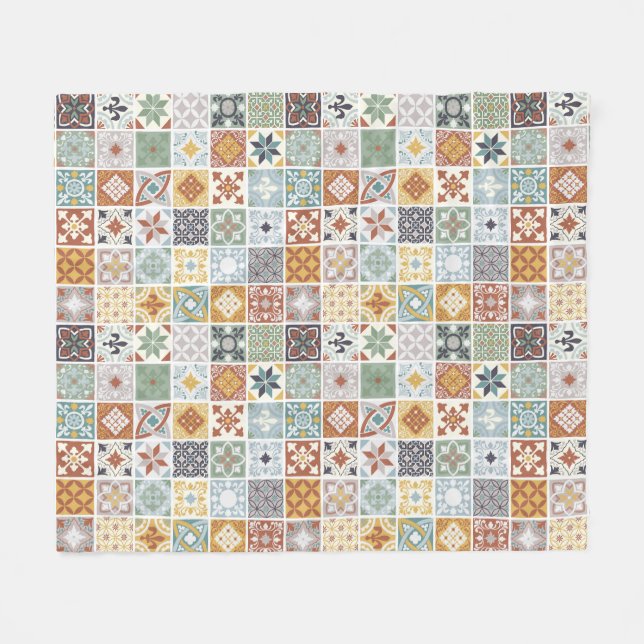 Cobertor De Velo As minhas raízes - azulejos mediterrânicos (Frente (Horizontal))