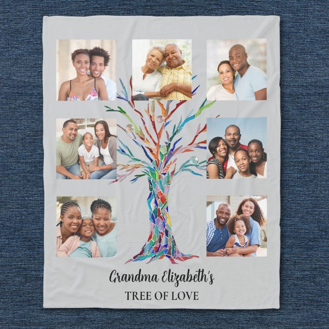 Cobertor De Velo As Sete Cinzas de Colagem Fotográfica da Vovó (Criador carregado)