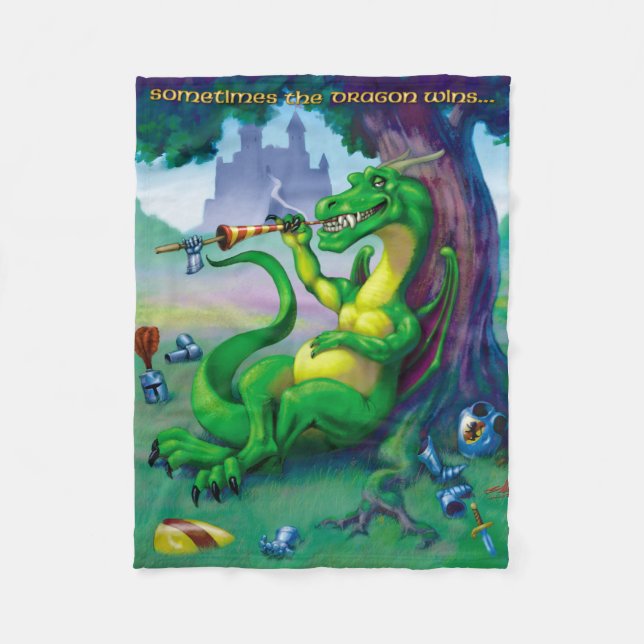 Cobertor De Velo Às vezes, o Dragão ganha (Frente)