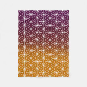 Cobertor De Velo Asanoha japonesa (grande escala) Borgonha e Dourad