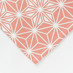 Cobertor De Velo Asanoha japonesa ou padrão estelar, coral rosa