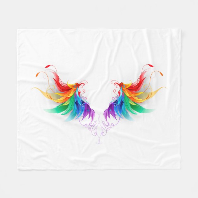 Cobertor De Velo Asas Fluffy Rainbow (Frente (Horizontal))