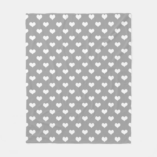 Cobertor De Velo Ash Cinza Love Heart Pattern Design (Frente)