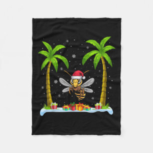 Cobertor De Velo Asiático Gigante Hornet Santa Hat Palm Tree Beach 