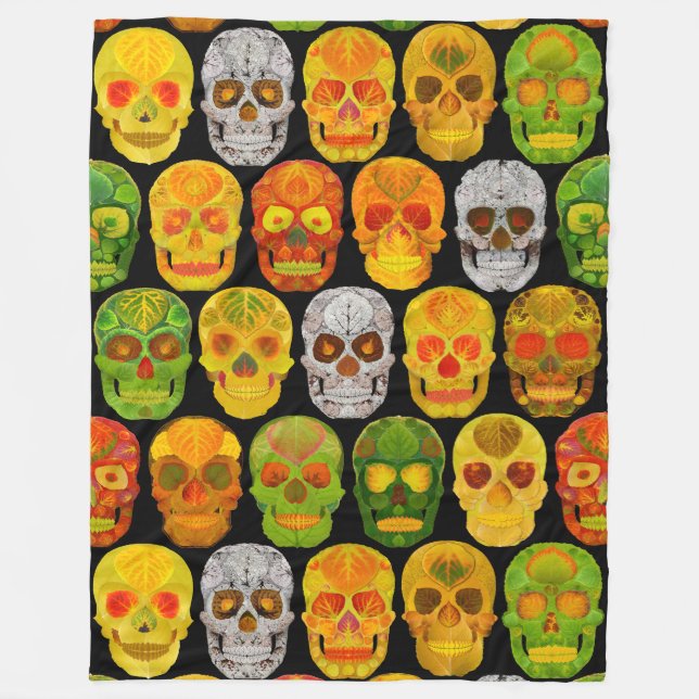 Cobertor De Velo Aspen Leaf Skulls padrão sem falhas 2018 (Frente)