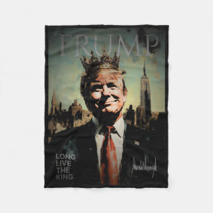 Cobertor De Velo Assinatura do Retrato de Trump Viva o Rei Vintage