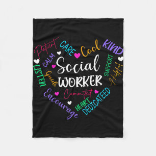 Cobertor De Velo Assistente social coração divertido trabalho socia