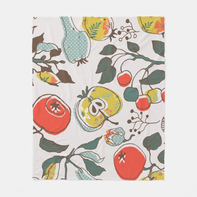 Cobertor De Velo assorted fruits. seamless pattern (Frente)