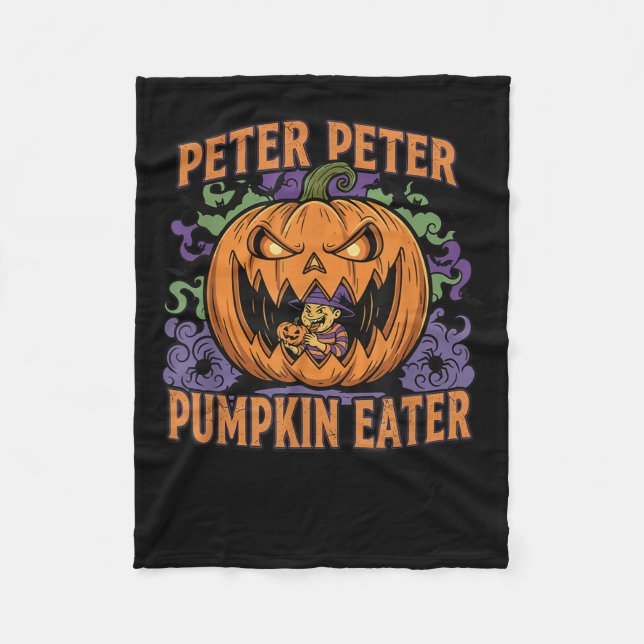 Cobertor De Velo Assustador Comedor de Abóbora Peter Halloween Jack (Frente)