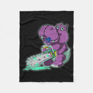 Cobertor De Velo Assustador Hippo Assustador Vaporwave Animal Chain