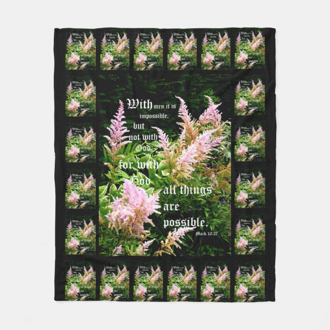 Cobertor De Velo Astilbe com Mark 10:27 (Frente)