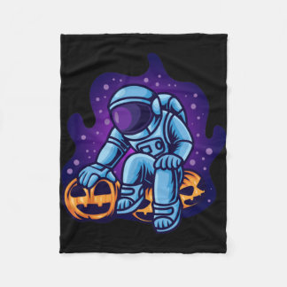 Cobertor De Velo Astronauta Com Abóboras