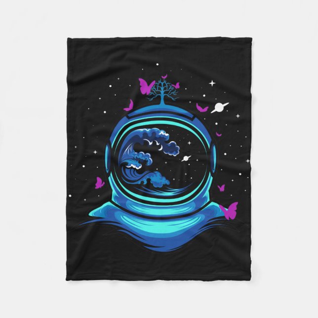 Cobertor De Velo Astronauta Com Borboleta (Frente)