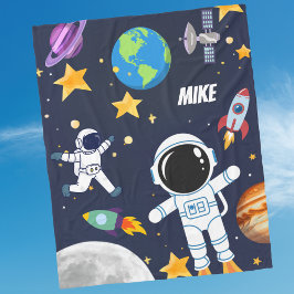Cobertor De Velo Astronauta Divertido no Espaço Sideral, Primeiro A