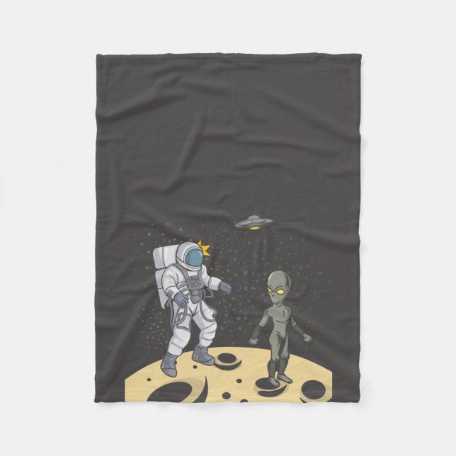 Cobertor De Velo Astronauta e alienígena (Frente)