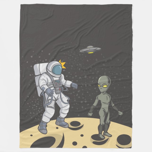 Cobertor De Velo Astronauta e alienígena (Frente)