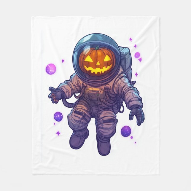 Cobertor De Velo Astronauta Jack-o'-Lantern (Frente)
