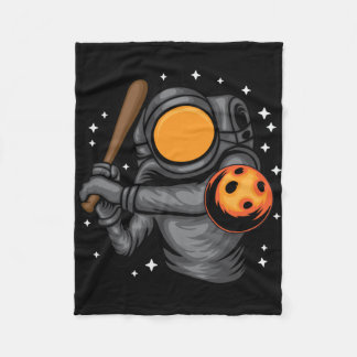 Cobertor De Velo Astronauta Jogando Beisebol No Espaço