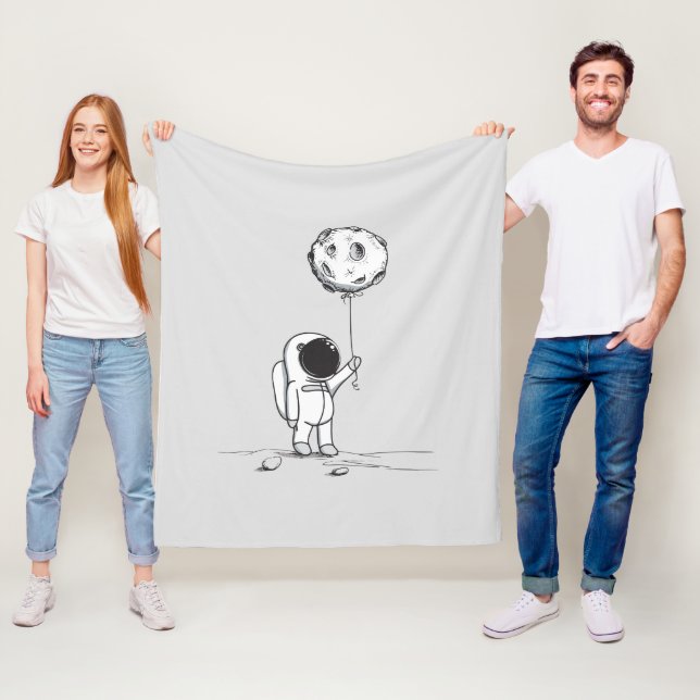 Cobertor De Velo Astronauta no espaço com balão da lua cosmos estre (In Situ)