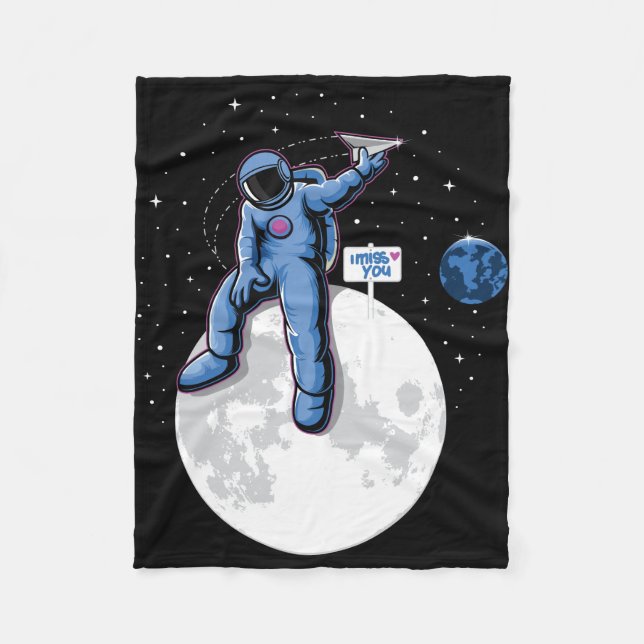 Cobertor De Velo Astronauta Saudoso da Terra (Frente)