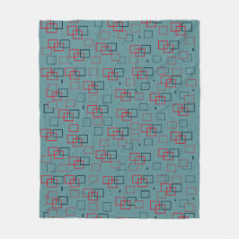 Cobertor De Velo Ataque Vermelho e Teal Quadrado