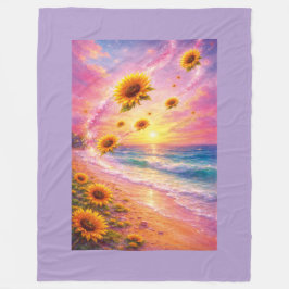 Cobertor De Velo Atardecer de Paz Infinita: Girasoles Mágicos