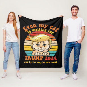 Cobertor De Velo Até Meu Gato Está Esperando Pelo Trump 2024 Vestuá