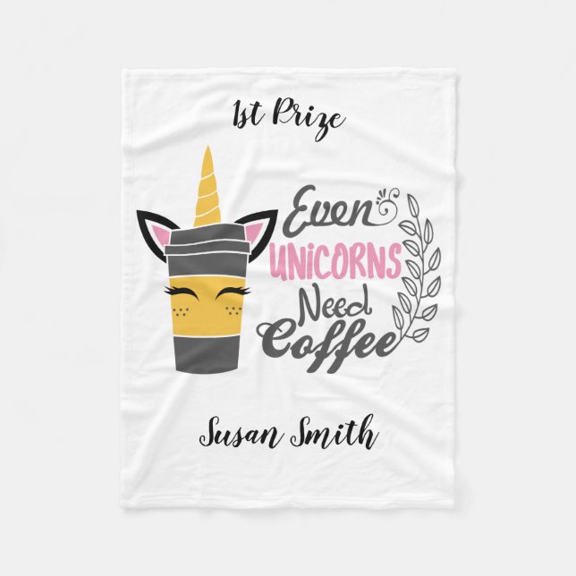 Cobertor De Velo Até Unicórnios Precisam De Café (Frente)