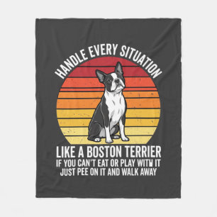 Cobertor De Velo Atitude de Cachorro Retro Divertido Boston Terrier