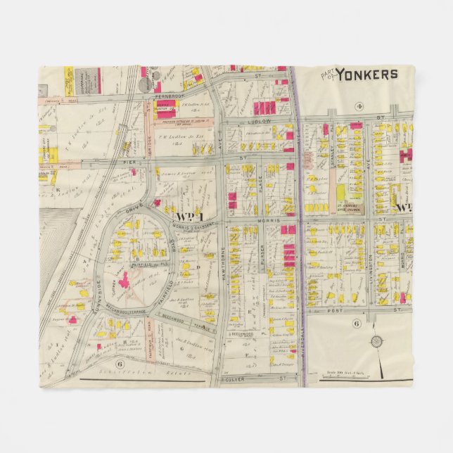 Cobertor De Velo Atlas do mapa de Yonkers (Frente (Horizontal))