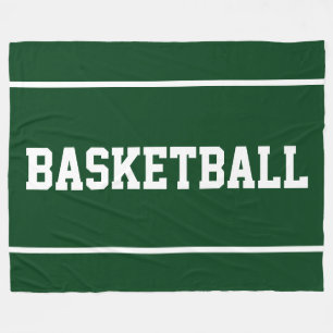 Cobertor De Velo Atletico BASQUETE Listras de Texto em Verde Escuro