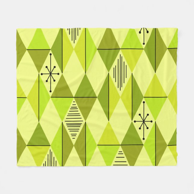 Cobertor De Velo Atomic Age Art Diamonds Chartreuse (Frente (Horizontal))