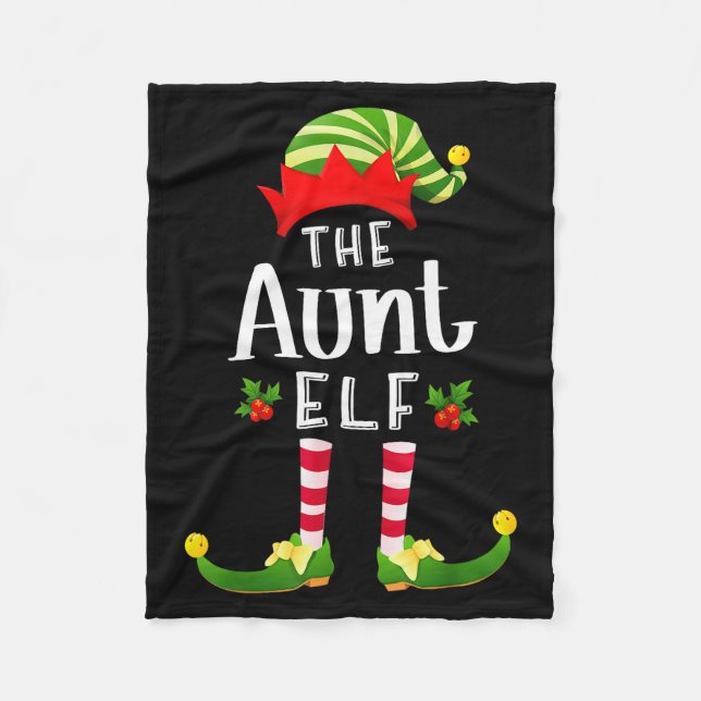 Cobertor De Velo Aunt Christmas Elf Matching Pajama X-mas Party  (Frente)