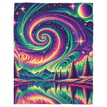 "Aurora Borealis Sobre Lago Refletivo"