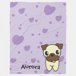 Cobertor De Velo Aurora muito bonito o Pug Purple Heart