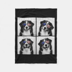 Cobertor De Velo Australian Shepherd 4 de Julho Bandeira Americana 