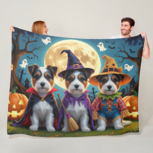 Cobertor De Velo Australiano Terrier Dogs Pumpkin Halloween Engraça