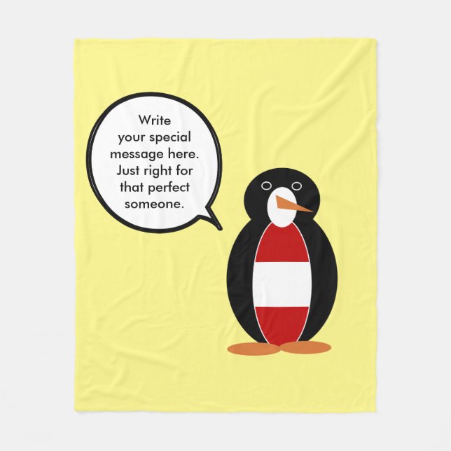 Cobertor De Velo Áustria Pinguim Ms Personalizado Fala  (Frente)