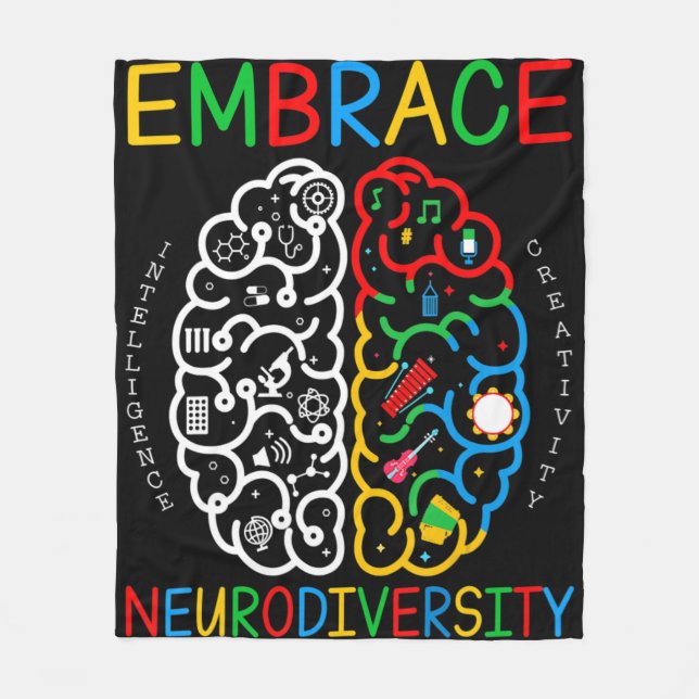 Cobertor De Velo Autism Awareness  Embrace Neurodiversity ADHD Auti (Frente)