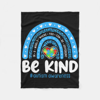 Cobertor De Velo Autism Awareness Rainbow In April We Wear Blue Rib