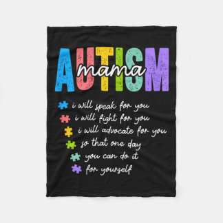 Cobertor De Velo Autism Mama I Will Fight For You Until You Can Aut