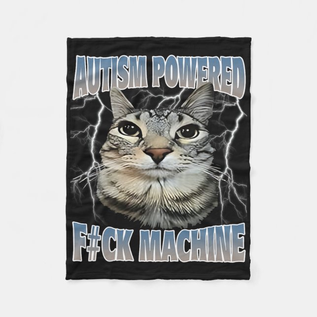 Cobertor De Velo Autism Powered F#ck Machine Engraçado Meme Autisti (Frente)