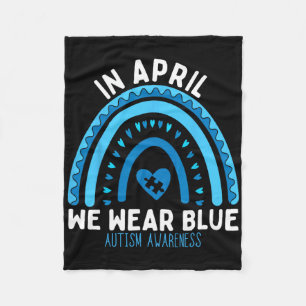 Cobertor De Velo Autismo Arco-íris Em Abril Usamos Azul Conscientiz