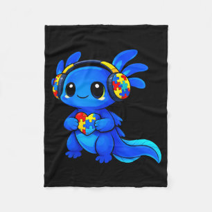 Cobertor De Velo Autismo axolotl quebra-cabeça coração fofo neurodi